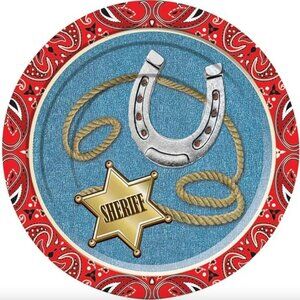 Forum Novelties Way Out West Cowboy Western Theme Party Dinner Plates 8 Count